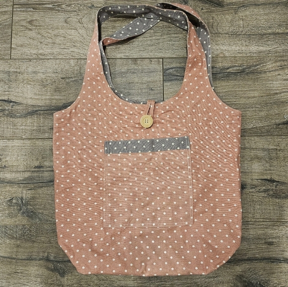 Reversible Polka Dot Cloth Bag - Picture 1 of 5